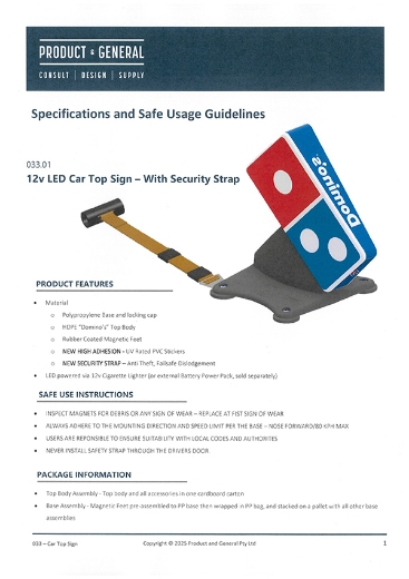 Picture of Car Topper Base w. Mag Feet + Strap